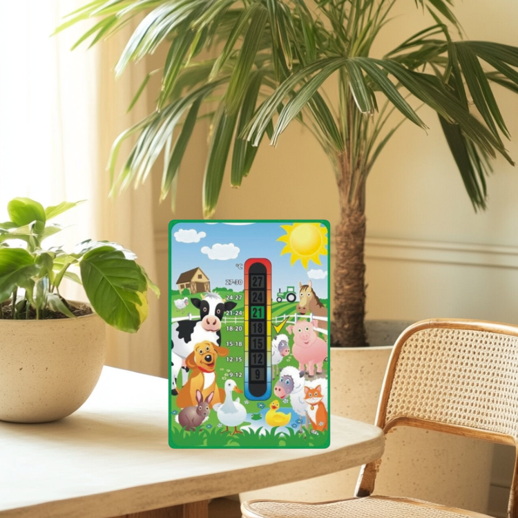 Fl&uuml;ssigkristall-Raumwandthermometer-Karte
