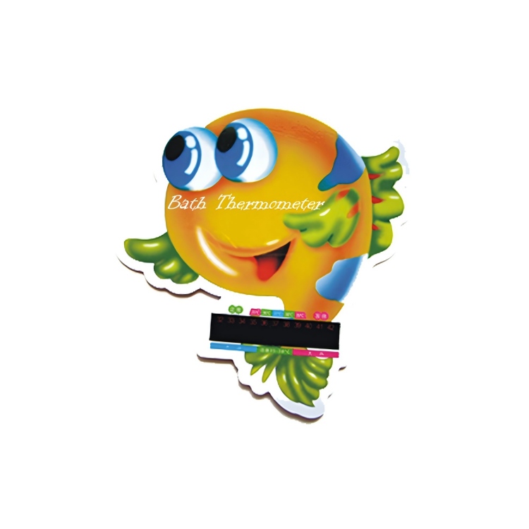 Cart&atilde;o de term&ocirc;metro de desenho animado flex&iacute;vel e reutiliz&aacute;vel para banho de beb&ecirc;